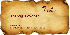 Tolnay Levente névjegykártya